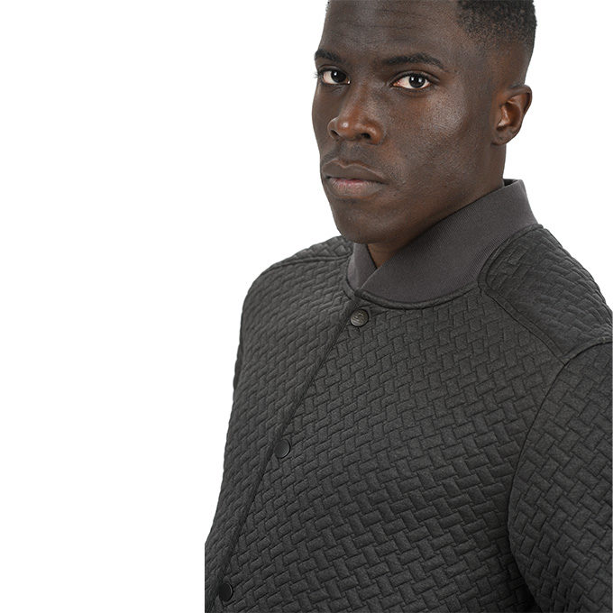 Ulterior Quilted Bomber Jacket - Black Melange