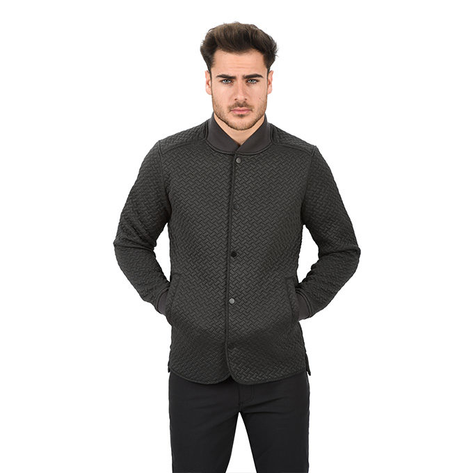 Ulterior Quilted Bomber Jacket - Black Melange