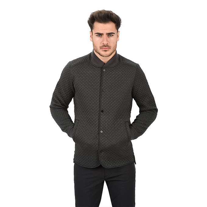 Ulterior Quilted Bomber Jacket - Black Melange