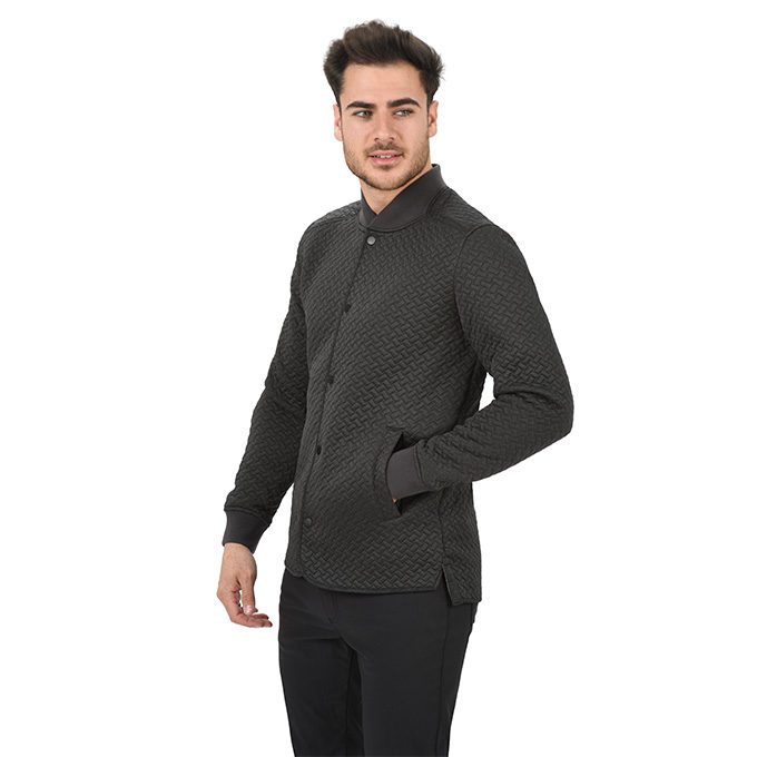 Ulterior Quilted Bomber Jacket - Black Melange