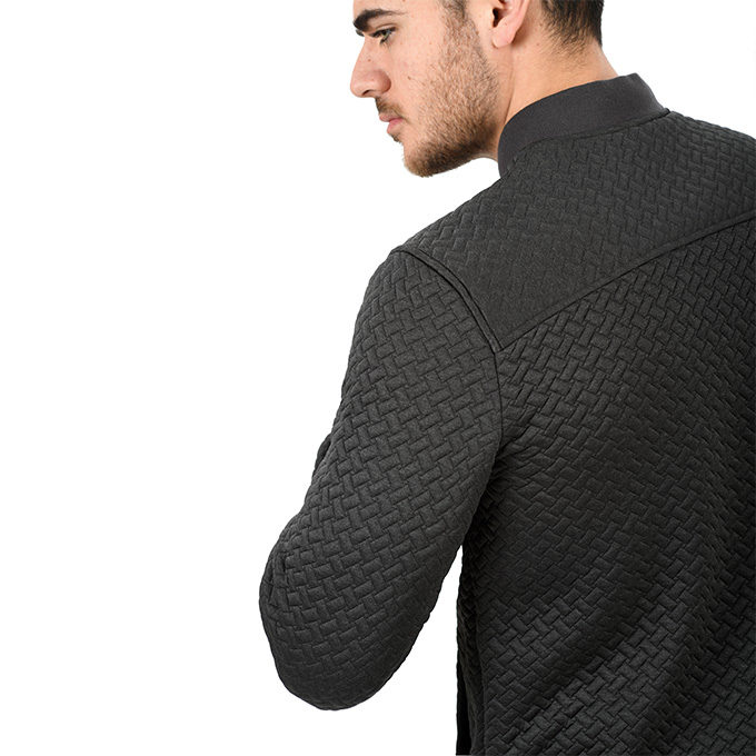 Ulterior Quilted Bomber Jacket - Black Melange