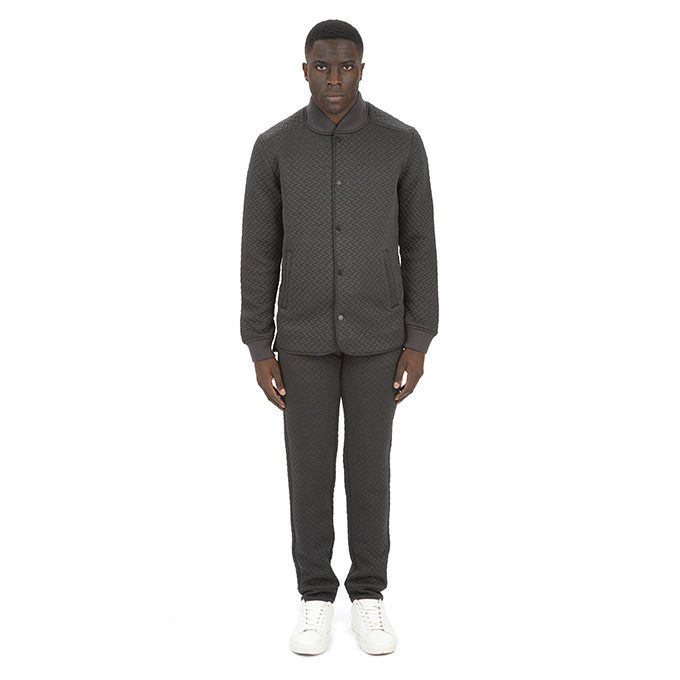 Ulterior Quilted Bomber Jacket - Black Melange