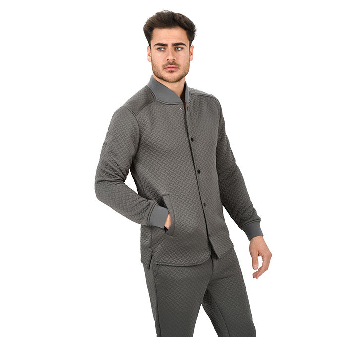 Ulterior Quilted Bomber Jacket - Grey