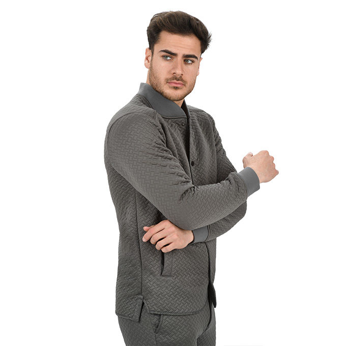Ulterior Quilted Bomber Jacket - Grey