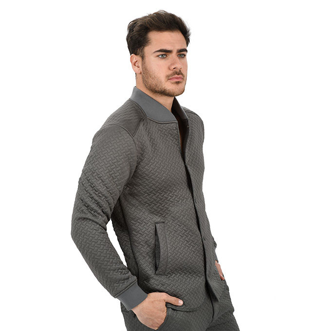Ulterior Quilted Bomber Jacket - Grey